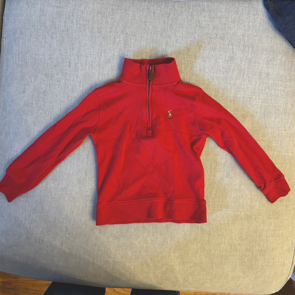 Polo Ralph Lauren half zip pullover sweater red 2T EUC
